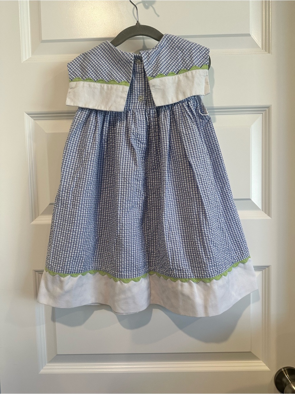 Samara Girls Dress Size 5 – Blue Gingham Floral Appliqué EUC - Picture 2 of 4